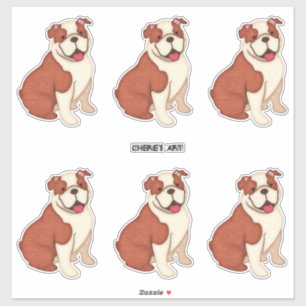 Sticker Regarde les Chiens à six sur une feuille