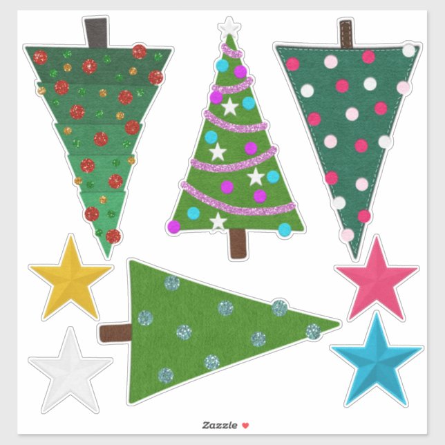 Sticker Regarder les arbres de Noël et les étoiles (Feuille)