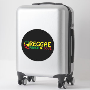 Sticker Reggae art avec des mots positifs Paix et Amour