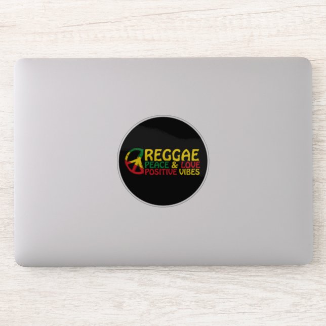 Sticker Reggae Musique avec citations positives (Ordinateur)