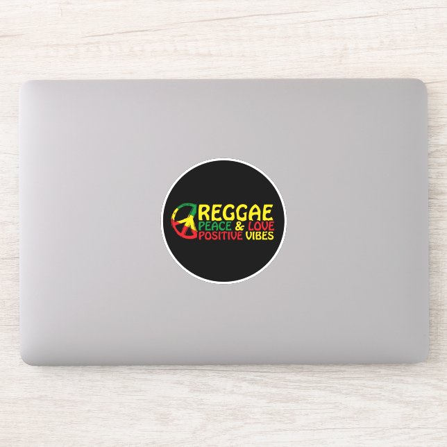 Sticker Reggae Musique avec citations positives (Ordinateur)