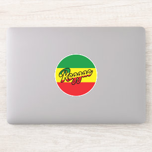 Sticker Reggae Musique avec couleurs du drapeau reggae