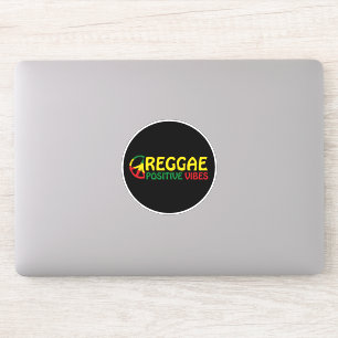 Sticker Reggae Musique avec des vibes positives et drapeau