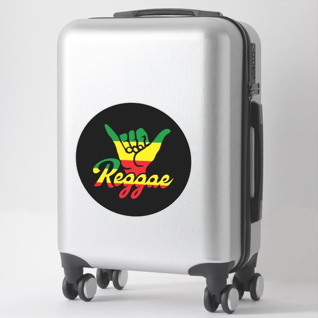 Sticker Reggae Shaka Mains aux couleurs reggae (Sur valise)