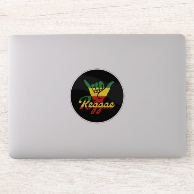 Sticker Reggae Shaka Mains aux couleurs reggae (Ordinateur)