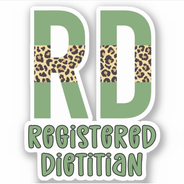 Sticker Registered Dietitian Cheetah print RD Gifts (Devant)