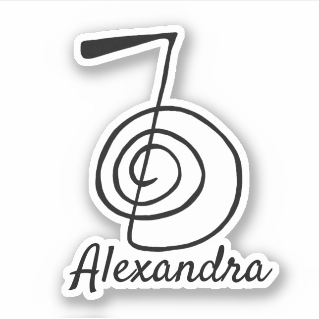 Sticker Reiki : Cho Ku Rei : Monogramme Ajouter Nom (Devant)