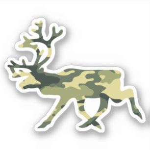 Sticker Reindeer / Caribou Woodland Camouflage / Camo