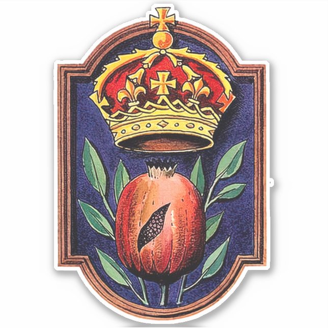 Sticker Reine Catherine d'Aragon Badge royal de grenade (Devant)