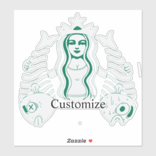 Sticker Reine de la couronne étoilée Sirène Thunder_Cove