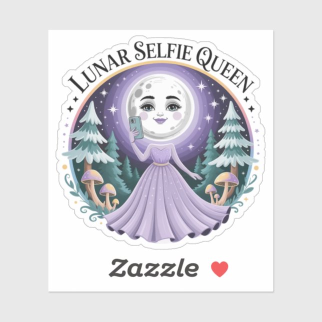 Sticker Reine de l'autoportrait Enfant de la Lune Céleste (Feuille)