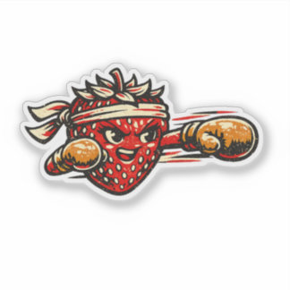 Sticker Reine du Jab de Fraise — Combat de Rue Rétro Vinta