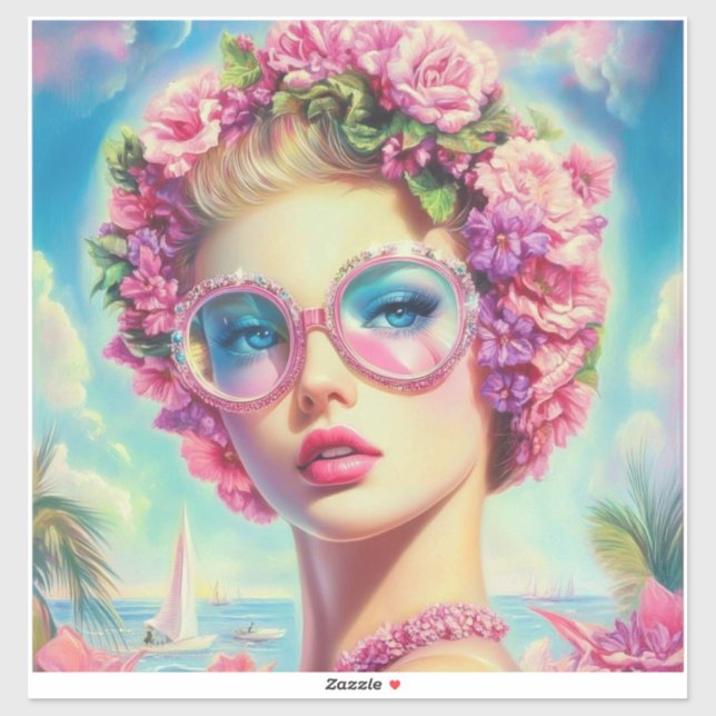 Sticker Reine glamour tropicale (Feuille)
