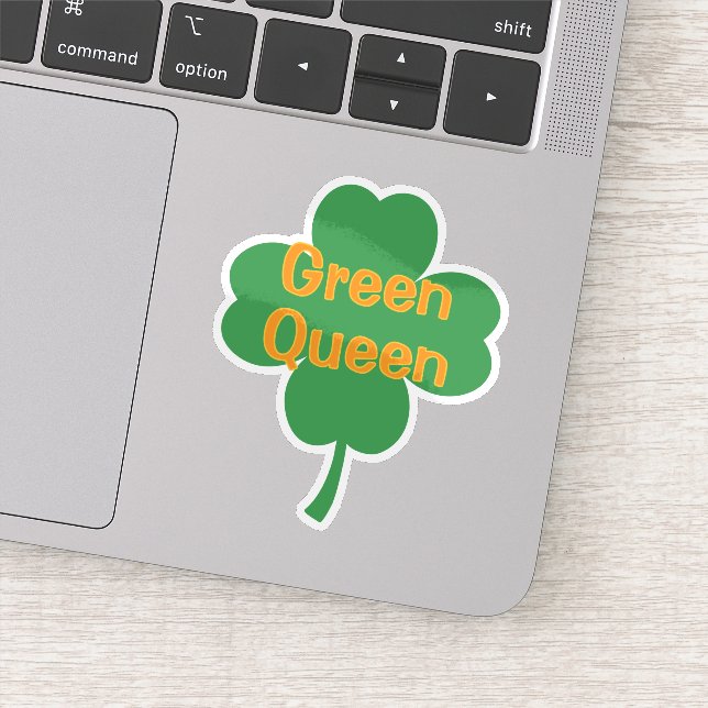 Sticker Reine verte Trèfle à quatre feuilles Saint-Patrick (Détail)