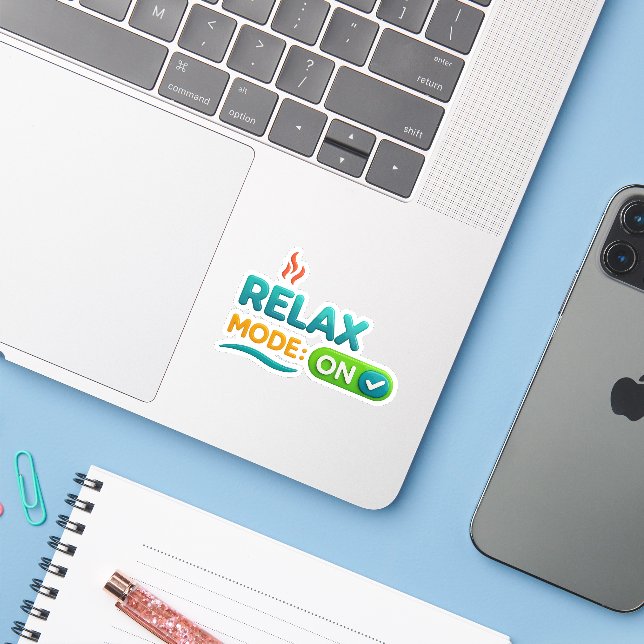 Sticker Relax Mode: ON  (Ordinateur portable avec iPhone)