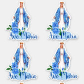 Sticker Religieux floral béni par catholique de Vierge (Devant)