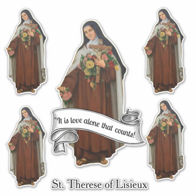 Sticker Religieux Sainte-Thérèse de Lisieux Carmelite Nun (Devant)