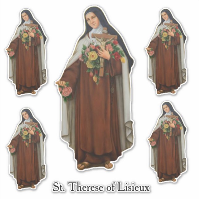 Sticker Religieux Sainte-Thérèse de Lisieux Carmelite Nun (Devant)