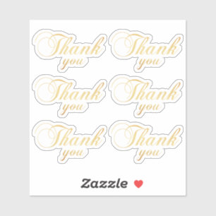 Sticker Remerciement classique or. Mariage typographie élé