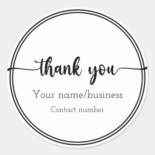 Sticker Remercieur Modifiable/Sticker Rond Classiq (Devant)