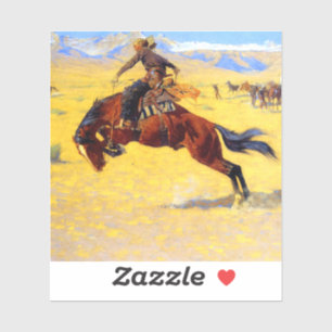Sticker Remington Old West Horse et Cowboy