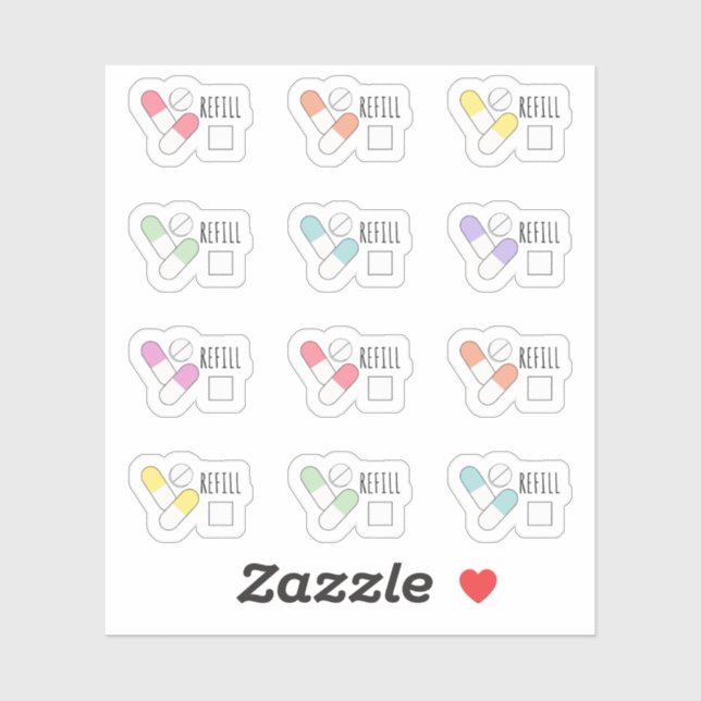 Sticker Remplir le rappel de médicaments Médicale Pill Tra (Feuille)