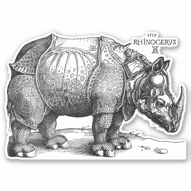 Sticker Renaissance Rhinoceros Albrecht Durer (Devant)
