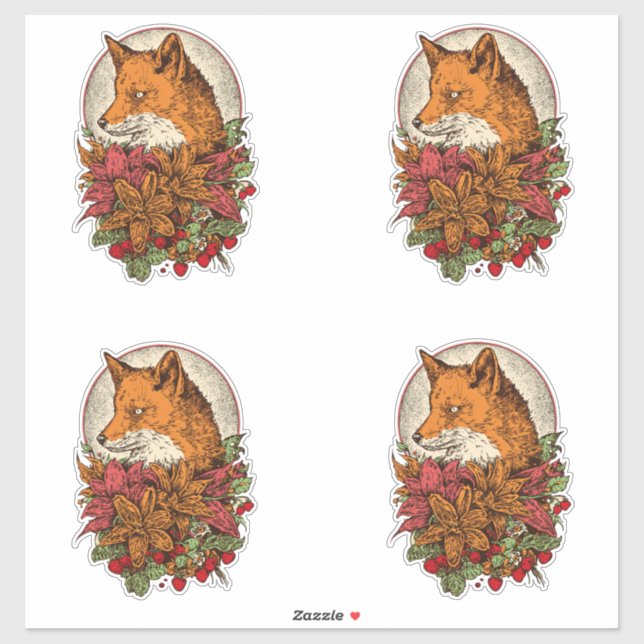 Sticker Renard (Feuille)