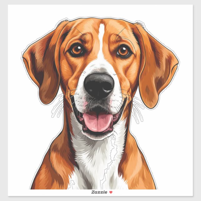 Sticker Renard anglais Chien Expression Lumineuse et Heure (Feuille)