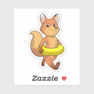Sticker Renard avec Lifebuoy