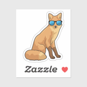 Sticker Renard avec lunettes de soleil