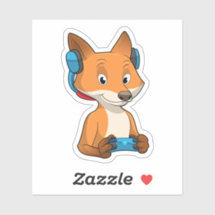 Sticker Renard comme joueur avec Joystick