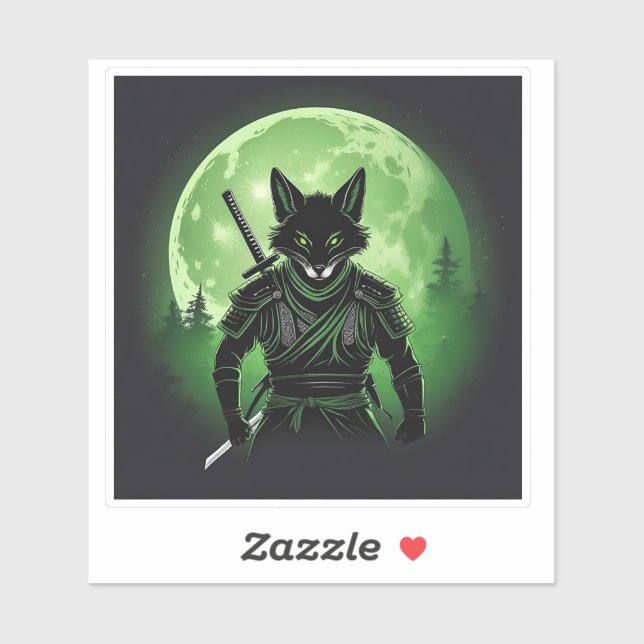 Sticker Renard noir en silhouette (Feuille)