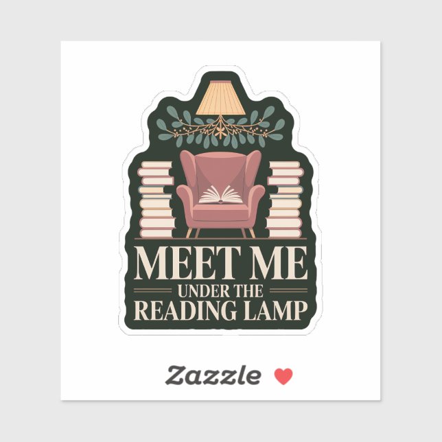 Sticker Rencontre-moi sous la lampe de lecture Cozy Holida (Feuille)
