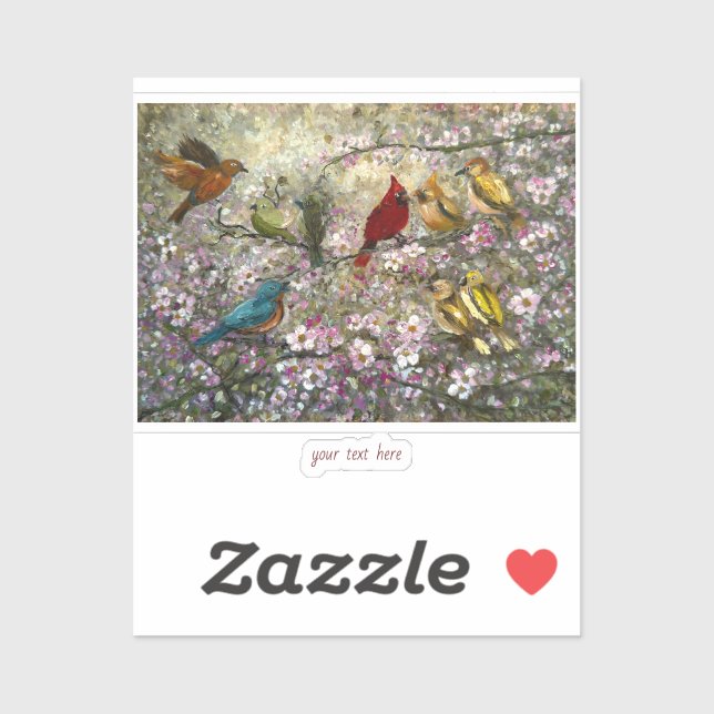 Sticker Rencontre printanière : Cadeaux d'amateurs d'oisea (Feuille)