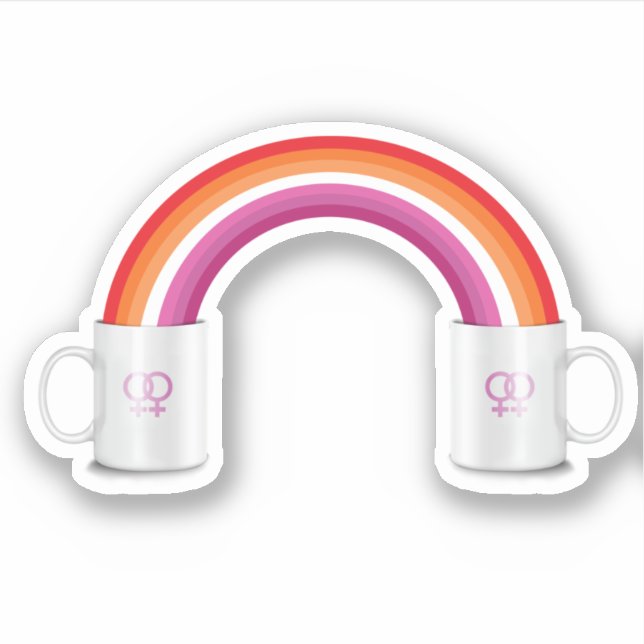 Sticker Rendez-vous café entre lesbiennes (Devant)