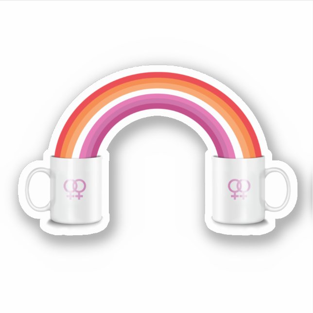 Sticker Rendez-vous café entre lesbiennes (Devant)