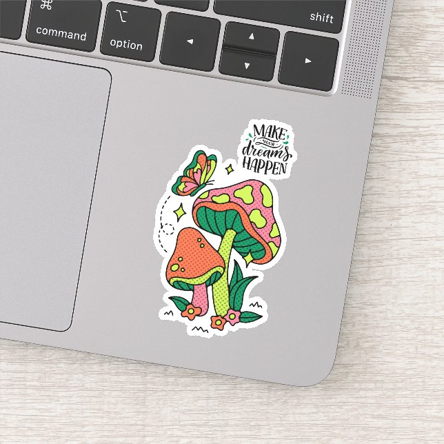 Sticker Rendre les rêves possibles | Papillon aux champign (Détail)