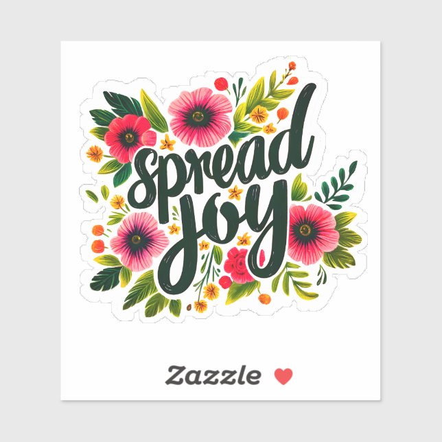 Sticker Répandre la joie avec des fleurs vibrantes et des  (Feuille)