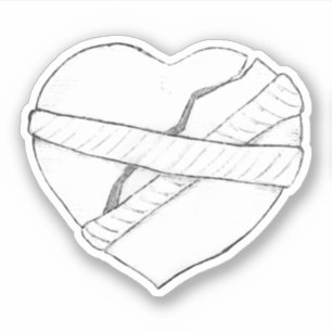 Sticker Réparation d'un cœur brisé - Esquisse