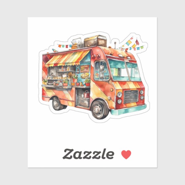 Sticker Repas de camion de nourriture sur roues (Feuille)