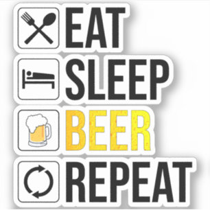 Sticker Répétition de la bière de sommeil