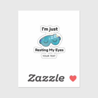 Sticker Reposant Mes Yeux Nom Personnalisé Blague Personna