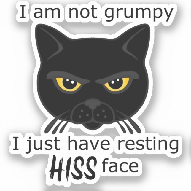 Sticker Repose Sa Face Noir Chat - Avantages PACR (Recto)