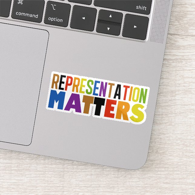 Sticker Representation Matters Rainbow Diversity Laptop (Détail)