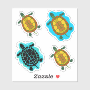 Sticker Reptiles Tortue Forme Jaune