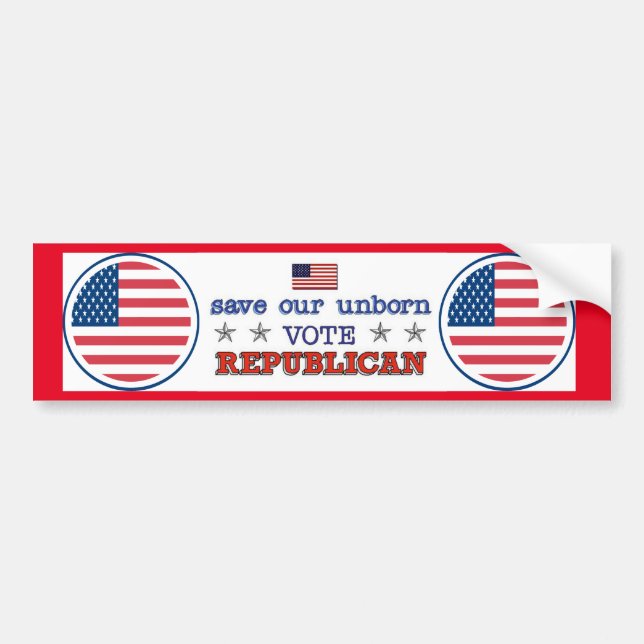 Sticker Républicain de pare-chocs Save Unborn Vote (Devant)