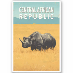Sticker République centrafricaine Illustration Art Voyage