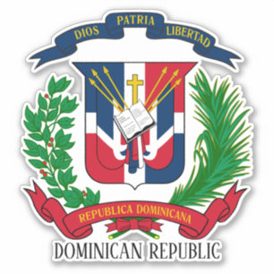Sticker République Dominicaine Armoiries Nationales Patrio