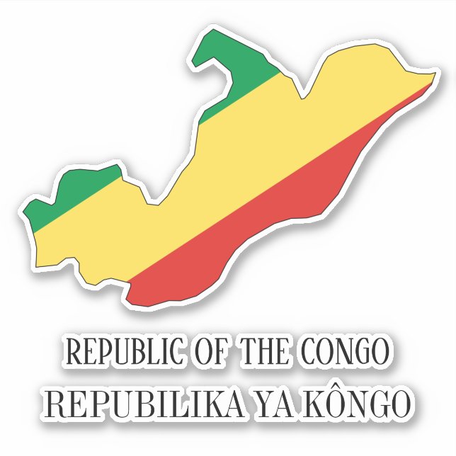 Sticker République du Congo Drapeau Charme Carte Patriotiq (Devant)